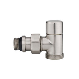 Клапан радиаторный угловой Varmega 1/2"х3/4"EK резьба НР/НР, цвет матовый никель