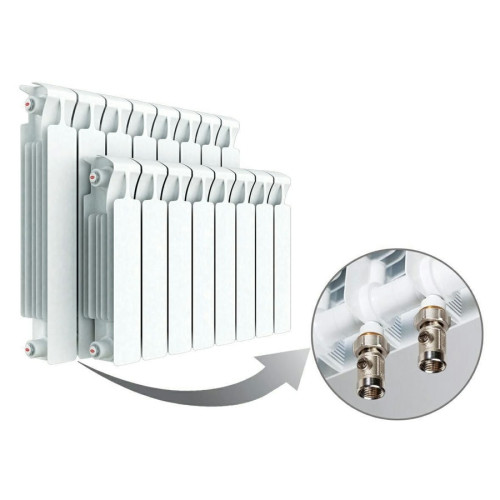 Биметалический радиатор Rifar Monolit VENTIL 500 (левый) 4 секции