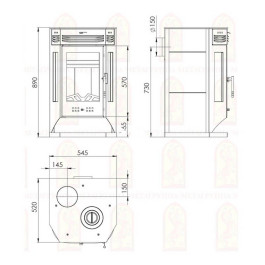 Печь-камин Мета Москва 9 кВт с плитой