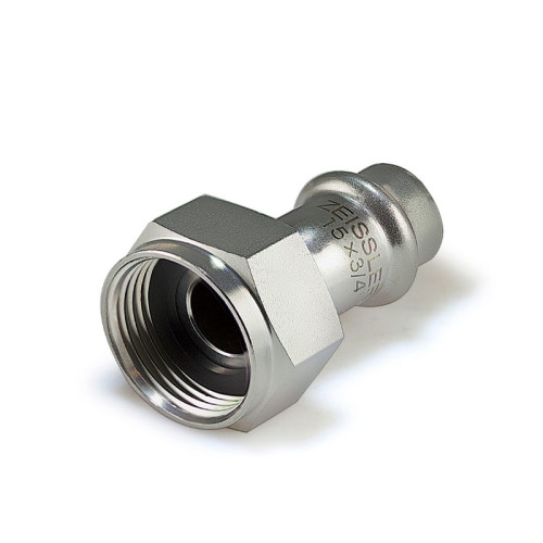 Пресс-муфта из нержавеющей стали Tim с НГ гайкой 15х1/2" мм