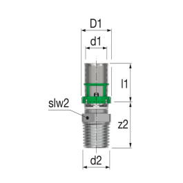 Пресс муфта НР резьба COMAP 16х1/2" мм