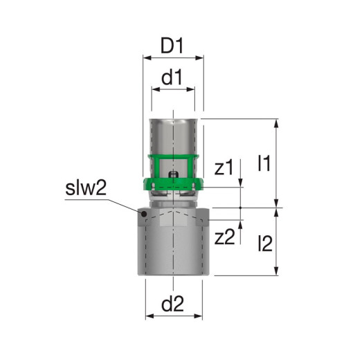 Пресс муфта ВР резьба COMAP 20х3/4" мм