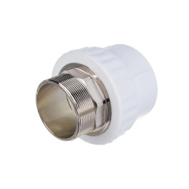 Муфта полипропиленовая Fusitek с НР резьбой 40х1 1/4"мм под шестигранник