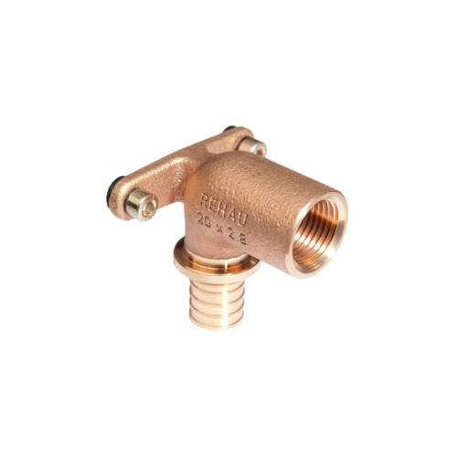 Угольник настенный с креплением REHAU Rautitan 16x1/2" ВР резьба DZR латунь (MX)