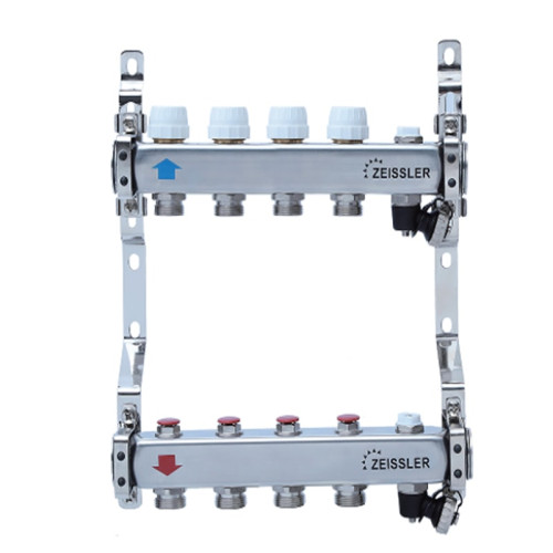 Коллектор Tim 7 выходов нерж. с термостатическими и настроечными клапанами (арт.ZSc.406.0607S) Коллектор Tim 7 выходов нерж. с термостатическими и настроечными клапанами (арт.ZSc.406.0607S)