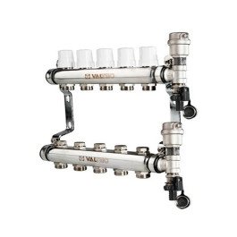 Коллектор Valtec для радиаторов 1"х 3/4" на 8 выходов (нержавейка) арт.VTC.588.EMNX.0608