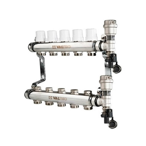 Коллектор Valtec для радиаторов 1"х 3/4" на 6 выходов (нержавейка) арт.VTC.588.EMNX.0606