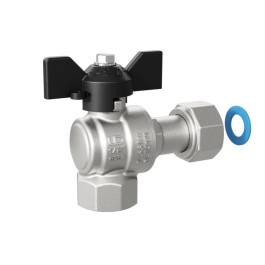 Кран шаровой угловой LD с НГ гайкой 1/2" ручка-бабочка