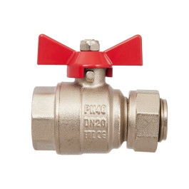 Кран шаровой с накидной гайкой Smart Install 1" ВР/ВР резьба ручка-бабочка