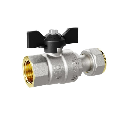 Кран шаровой LD с НГ гайкой 3/4" ручка-бабочка