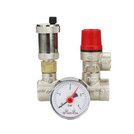 Группа безопасности котла Varmega 1" 3Бар, никелированная латунь