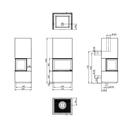 Печь-камин Nordpeis Davos U низкий топка N-29U