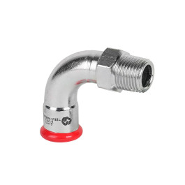 Колено с НР резьбой короткое из оцинкованной стали MVI 18х1/2" мм