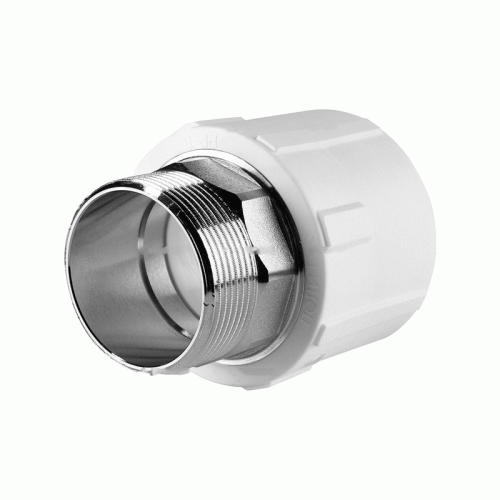 Муфта полипропиленовая Политэк с НР резьбой 63х2" мм под ключ