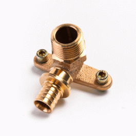 Угольник настенный с креплением REHAU Rautitan 16x1/2" НР резьба DZR латунь (MX)