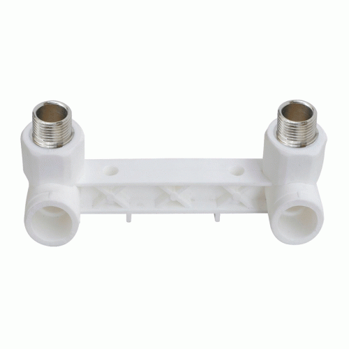 Водорозетка двойная полипропиленовая Политэк 20x1/2" мм с НР резьбой