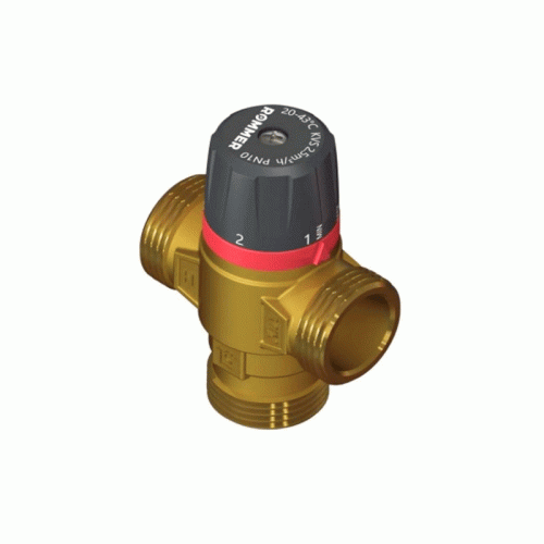 Термостатический клапан Rommer 3/4" НР резьба боковое смешивание 35-60°С