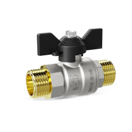 Кран шаровой LD НР/НР резьба 1" ручка-бабочка