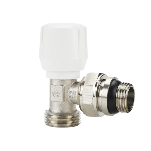 Клапан радиаторный угловой Varmega 1/2"х3/4"EK резьба НР/НР, с самоуплотняющимся полусгоном