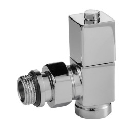 Набор дизайн-вентилей CUBE угловой (Хром) 1/2"
