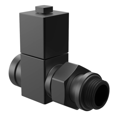 Набор дизайн-вентилей Royal Thermo CUBE прямой (Черный) 1/2"