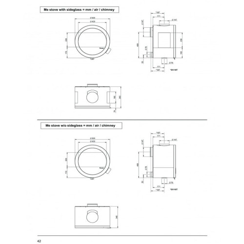 Печь-камин Nordpeis Me Ceiling с боковыми стёклами и креплением к потолку