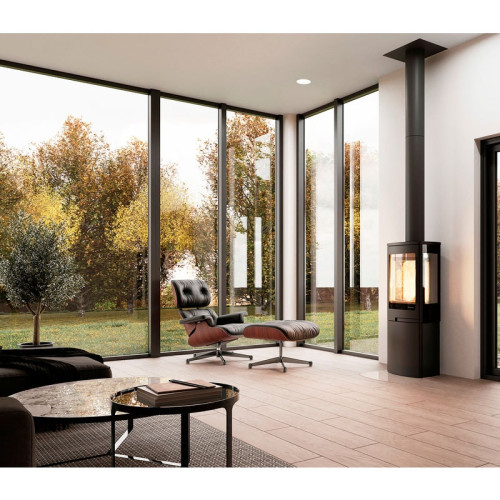 Печь-камин Nordpeis Duo 5 вертикальный 5 кВт чёрный