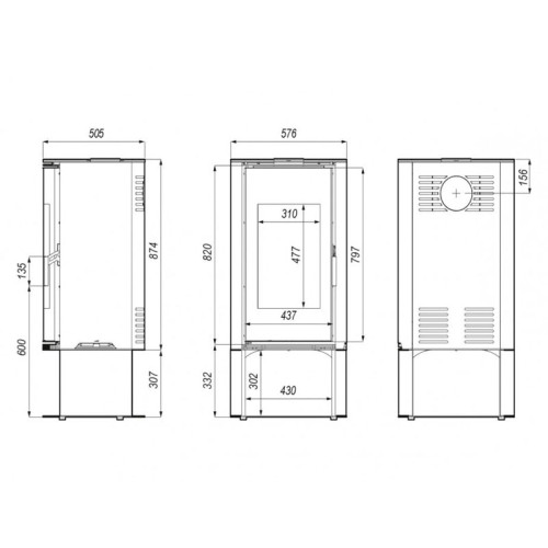 Печь-камин Defro Home Orbis Log 9 кВт чёрная сталь