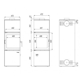 Печь-камин Defro Home Quadroom 9.6 кВт белая сталь