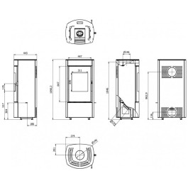 Печь-камин Defro Home Ceres 6 кВт белая сталь