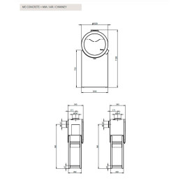 Печь-камин Nordpeis Me Concrete без боковых стёкол