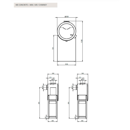 Печь-камин Nordpeis Me Oak без боковых стёкол