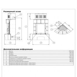 Печь-камин ABX Normandie угловая белый цоколь бордо
