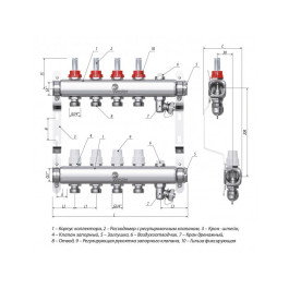 Коллектор с расходомерами Wester W902 1"x3/4" 3 контура