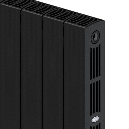 Биметаллический радиатор Rifar SUPReMO 350 4 секции цвет Антрацит (нижнее правое подключение)