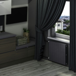 Биметаллический радиатор Rifar SUPReMO 500 8 секций цвет Титан (нижнее левое подключение)