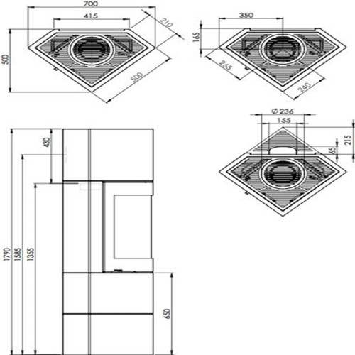 Печь-камин Nordpeis Odense 6 кВт топка S-31A