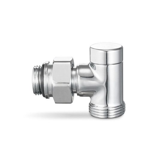 Узел нижнего подключения угловой, одинарный Varmega 1/2"х3/4"EK, цвет хром