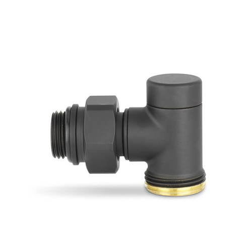 Узел нижнего подключения угловой, одинарный Varmega 1/2"х3/4"EK, цвет черный