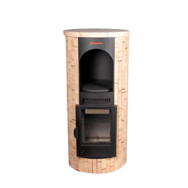 Отопительная печь Ферингер ПФ Лада облицовка цвета "окаменевшее дерево"