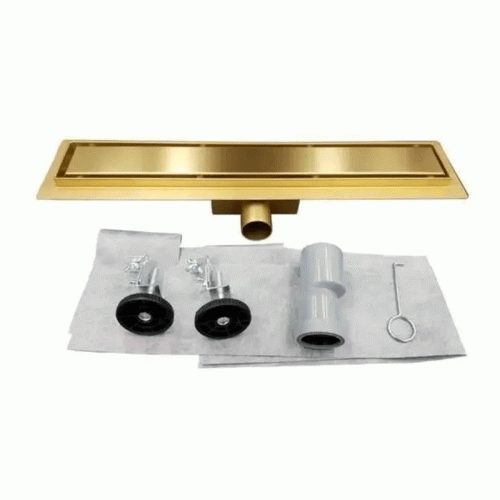 Трап для душа TIM нержавеющий 70 см сухой гидрозатвор цвет глянцевое золото