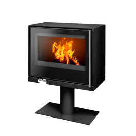 Печь-камин ABX Osaka 50 чёрная сталь с опорой