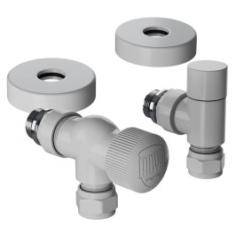 Набор термостатический осевой Royal Thermo Design Pro 15мм М30х1,5 (Белый) под трубки