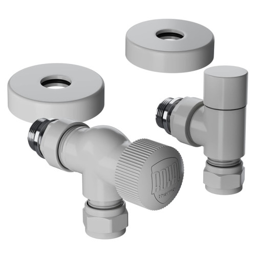 Набор термостатический осевой Royal Thermo Design Pro 15мм М30х1,5 (Белый) под трубки Набор термостатический осевой Royal Thermo Design Pro 15мм М30х1,5 (Белый) под трубки