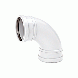 Отвод канализационный двухраструбный удлинённый Uponor Decibel 110мм 90° (арт.1089594)