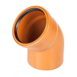 Отвод канализационный рыжий Ø110 15° ПВХ Nashorn