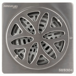 Трап для душа MagDrain PC03Q50-B (100*100, магнитный клапан, Нерж. Матовый)