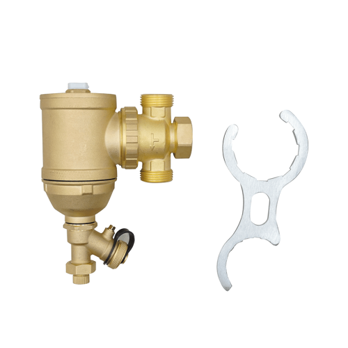 Магнитный сепаратор шлама поворотный универсальный НР 1 1/4" корпус- латунь Rommer