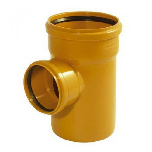 Тройник переходной канализационный рыжий Ø200х160 90° ПВХ Nashorn