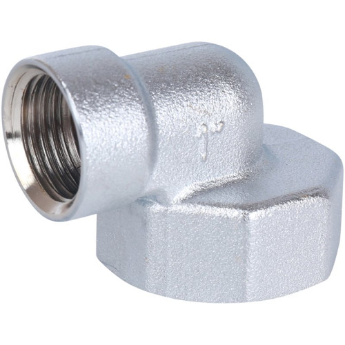 Хромированная L-образная проходная заглушка для модульных коллекторов FAR 1" x 1/2"